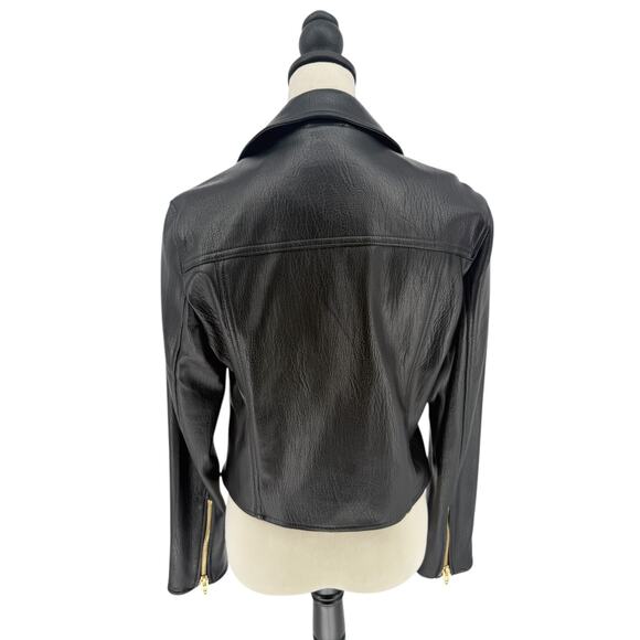 Blank NYC Moto Vegan Faux Leather Biker Motorcycle Jacket in Black Size Medium - Picture 10 of 14